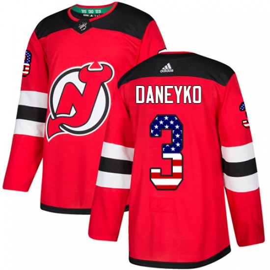 Men's Adidas New Jersey Devils #3 Ken Daneyko Authentic Red USA Flag Fashion NHL Jersey - Ujersey