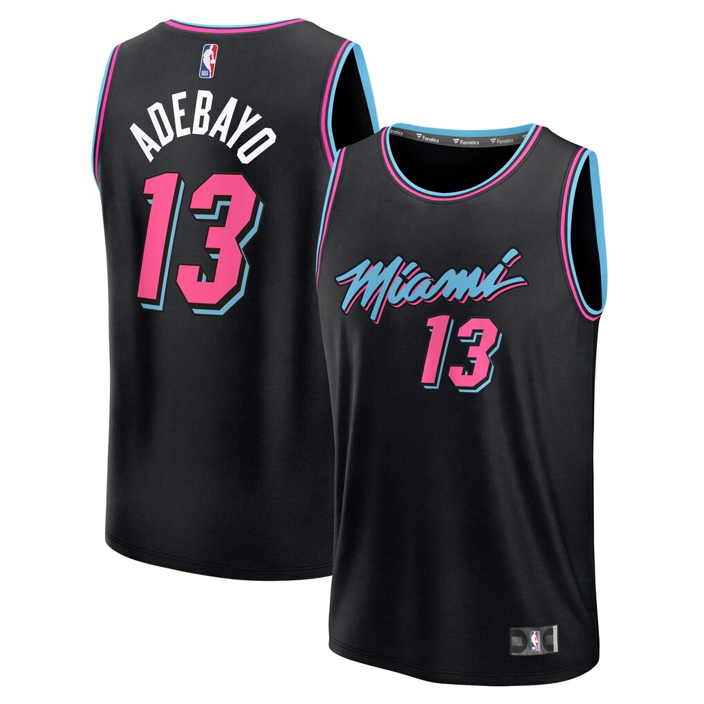 Youth Miami Heat Bam Adebayo Fanatics Black 2025/26 City Edition Fast Break Jersey - ujerseystore
