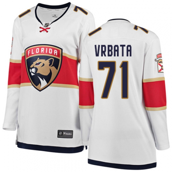Women's Florida Panthers #71 Radim Vrbata Authentic White Away Fanatics Branded Breakaway NHL Jersey - Ujersey