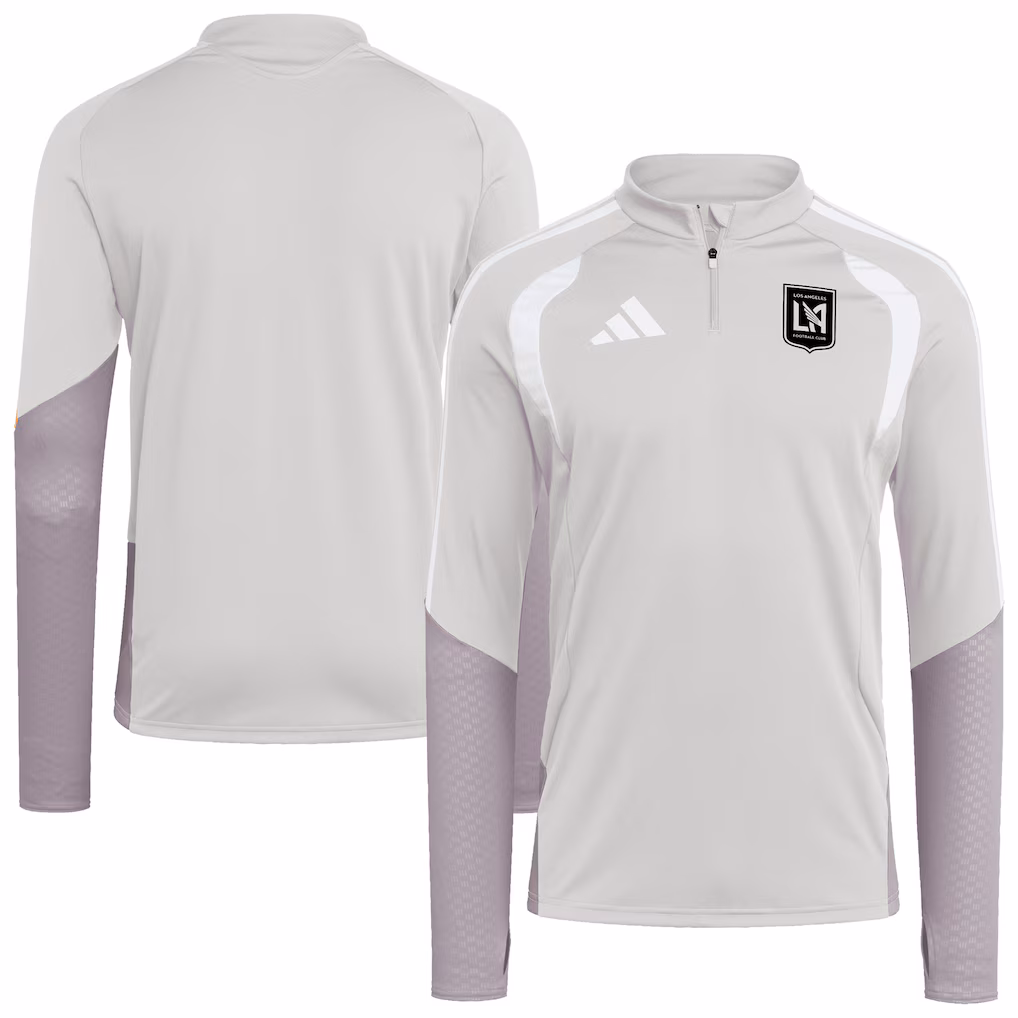 Men's LAFC adidas Silver 2026 Tiro Competition Quarter-Zip Training Top - Ujersey NHL