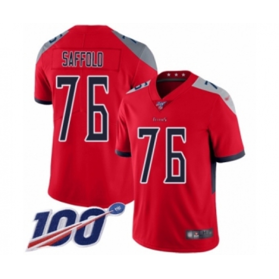 Men's Tennessee Titans #76 Rodger Saffold Limited Red Inverted Legend 100th Season Football Jersey - Ujersey