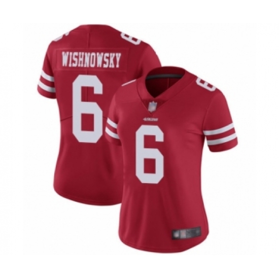 Women's San Francisco 49ers #6 Mitch Wishnowsky Red Team Color Vapor Untouchable Limited Player Football Jersey - Ujersey