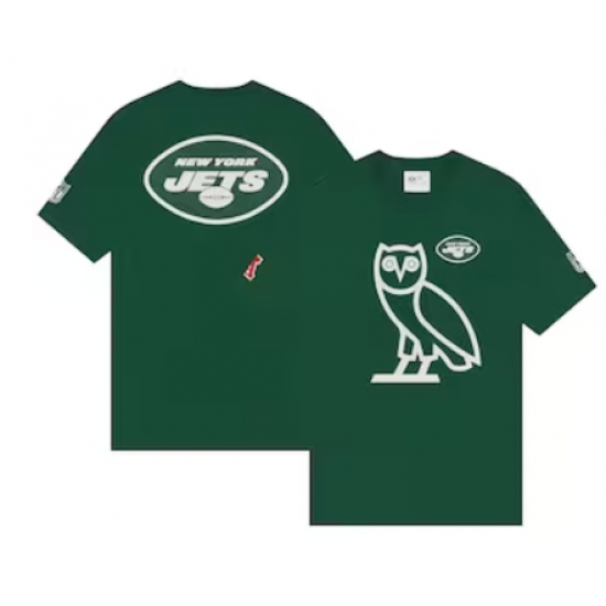 Men's New York Jets OVO x NFL Green OG Owl T-Shirt - Ujersey