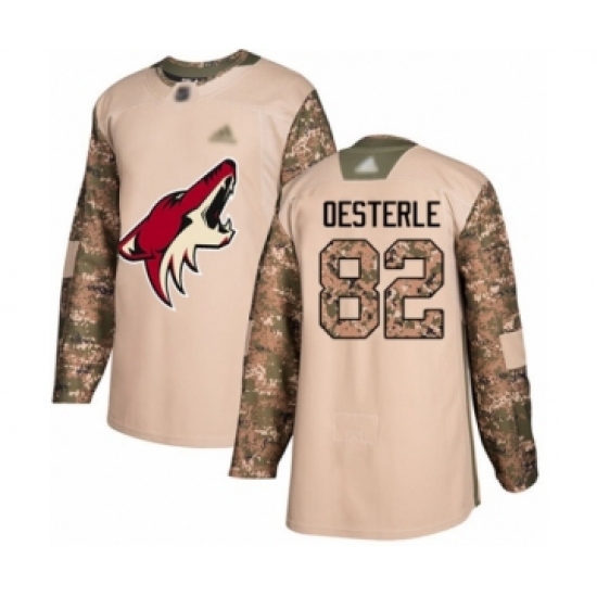 Youth Arizona Coyotes #82 Jordan Oesterle Authentic Camo Veterans Day Practice Hockey Jersey - Ujersey