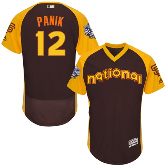 Men's Majestic San Francisco Giants #12 Joe Panik Brown 2016 All-Star National League BP Authentic Collection Flex Base MLB Jersey - Ujersey