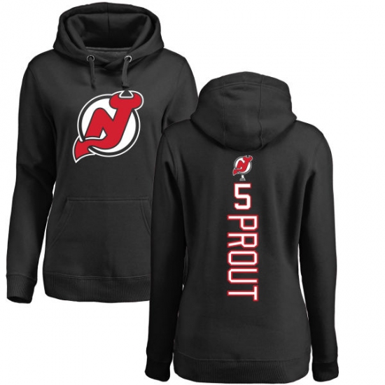 NHL Women's Adidas New Jersey Devils #5 Dalton Prout Black Backer Pullover Hoodie - ujerseystore