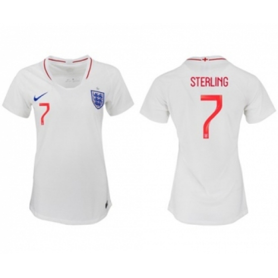 Women's England #7 Sterling Home Soccer Country Jersey