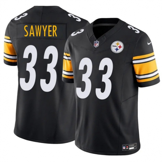 Men's Pittsburgh Steelers #33 Jack Sawyer Black 2025 Draft F.U.S.E. Vapor Limited Football Stitched Jersey - Ujersey
