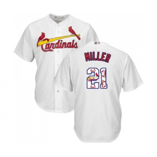 Men's St. Louis Cardinals #21 Andrew Miller Authentic White Team Logo Fashion Cool Base Baseball Jersey - Ujersey