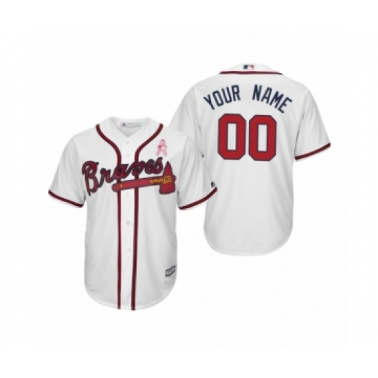 Atlanta Braves Custom White 2019 Mother's Day Cool Base Jersey - Ujersey