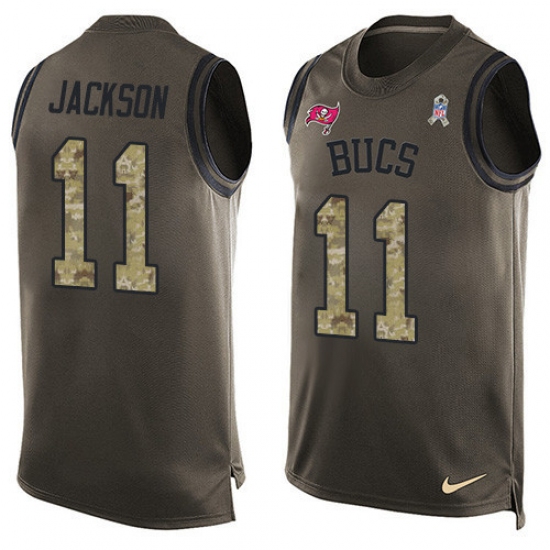 Men's Nike Tampa Bay Buccaneers #11 DeSean Jackson Limited Green Salute to Service Tank Top NFL Jersey - Ujersey