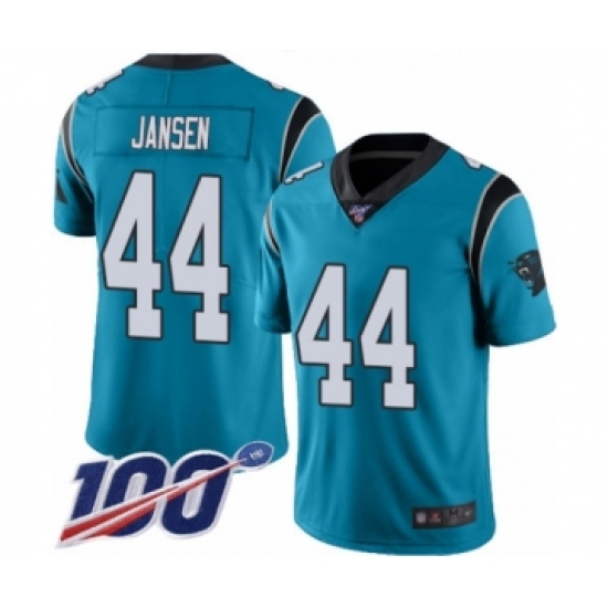 Men's Carolina Panthers #44 J.J. Jansen Limited Blue Rush Vapor Untouchable 100th Season Football Jersey - Ujersey