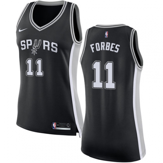 Women's Nike San Antonio Spurs #11 Bryn Forbes Swingman Black NBA Jersey - Icon Edition - Ujersey