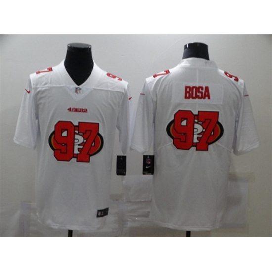 Men's San Francisco 49ers #97 Nick Bosa White Shadow Logo Limited Stitched Jersey - Ujersey