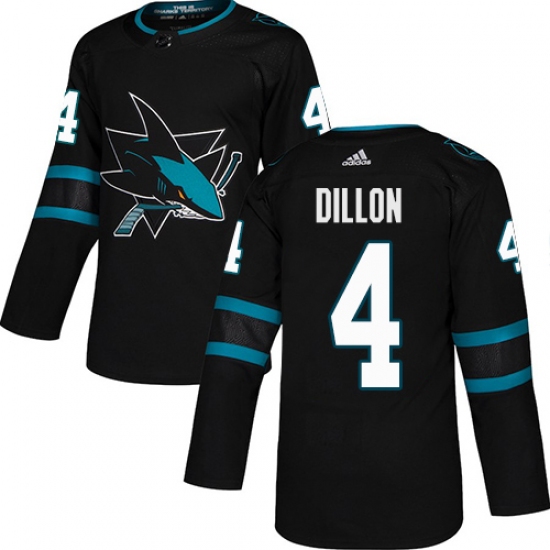 Men's Adidas San Jose Sharks #4 Brenden Dillon Premier Black Alternate NHL Jersey - Ujersey