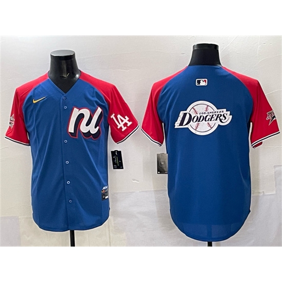 Men's National League Los Angeles Dodgers Team Big Logo Blue Red Alternate 2025 All-Star Edition Limited Stitched Baseball Jersey - Ujersey