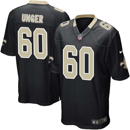 Men's Nike New Orleans Saints #60 Max Unger Game Black Team Color NFL Jersey - Ujersey