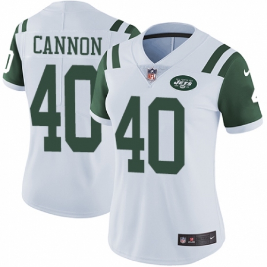 Women's Nike New York Jets #40 Trenton Cannon White Vapor Untouchable Limited Player NFL Jersey - Ujersey