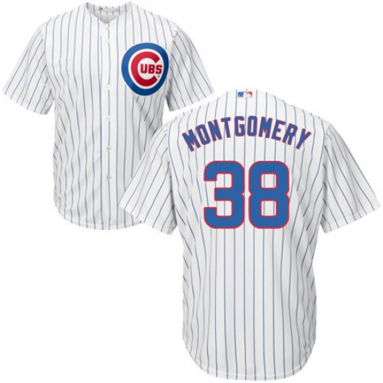 Youth Majestic Chicago Cubs #38 Mike Montgomery Authentic White Home Cool Base MLB Jersey - Ujersey