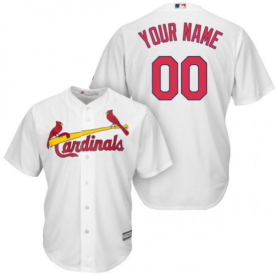 Men's St. Louis Cardinals Majestic White Cool Base Custom Jersey - Ujersey