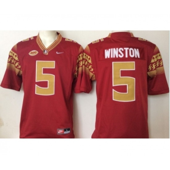 Florida State Seminoles 5 Jameis Winston Red College Football Jersey - Ujersey