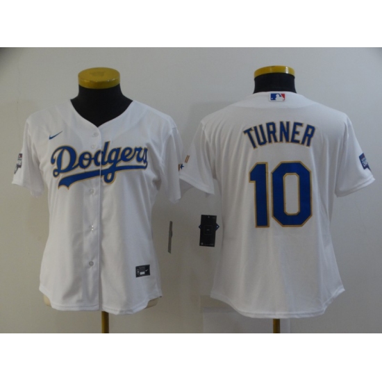 Women's Nike Los Angeles Dodgers #10 Justin Turner White Champions  Jersey - Ujersey