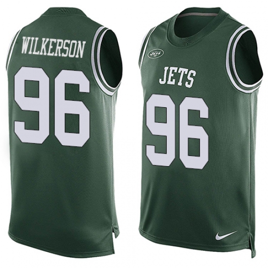 Men's Nike New York Jets #96 Muhammad Wilkerson Limited Green Player Name & Number Tank Top NFL Jersey - Ujersey