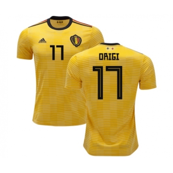 Belgium #17 Origi Away Kid Soccer Country Jersey
