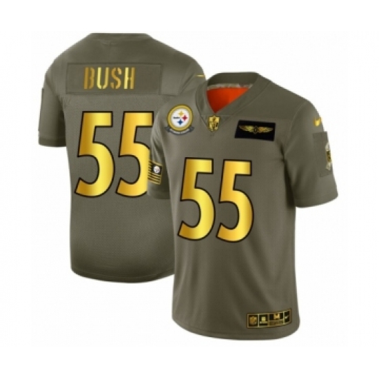 Men's Pittsburgh Steelers #55 Devin Bush Limited Olive Gold 2019 Salute to Service Football Jersey - Ujersey