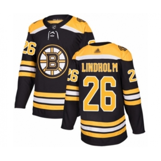 Men's Boston Bruins #26 Par Lindholm Authentic Black Home Hockey Jersey - Ujersey
