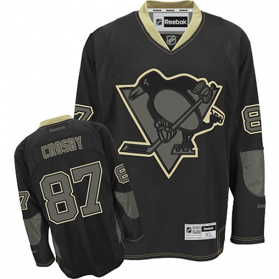 Men's Reebok Pittsburgh Penguins #87 Sidney Crosby Premier Black Ice NHL Jersey - Ujersey