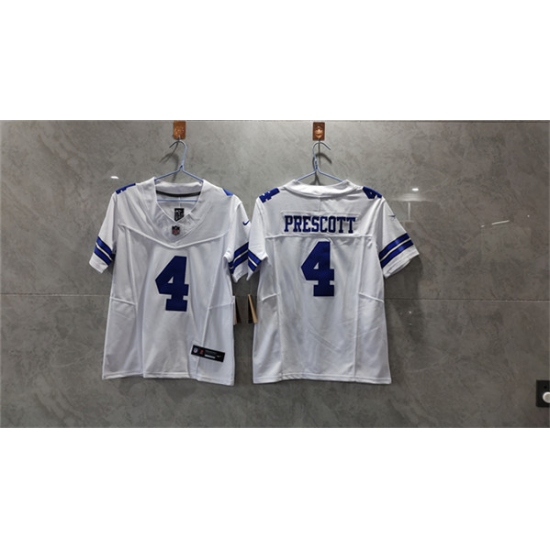 Women's Dallas Cowboys #4 Dak Prescott White 2023 F.U.S.E. Limited Football Stitched Jersey(Run Small) - Ujersey