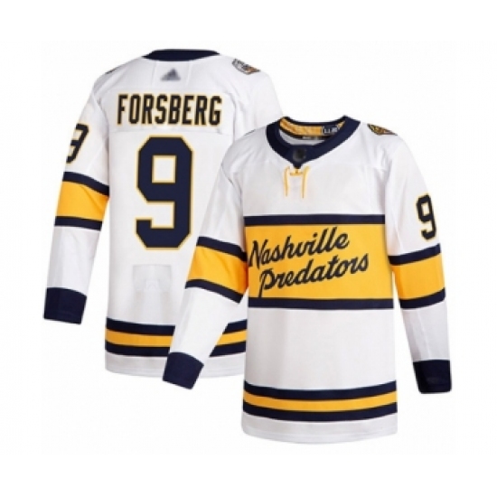 Men's Nashville Predators #9 Filip Forsberg Authentic White 2020 Winter Classic Hockey Jersey - Ujersey