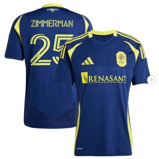 Mens Nashville SC Walker Zimmerman adidas Navy 2025 The Heart of Nashville Kit Replica Player Jersey - Ujersey