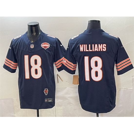 Men's Chicago Bears #18 Caleb Williams Navy F.U.S.E. 2025 NFC North Champions & Illinois Stitched Football Jersey