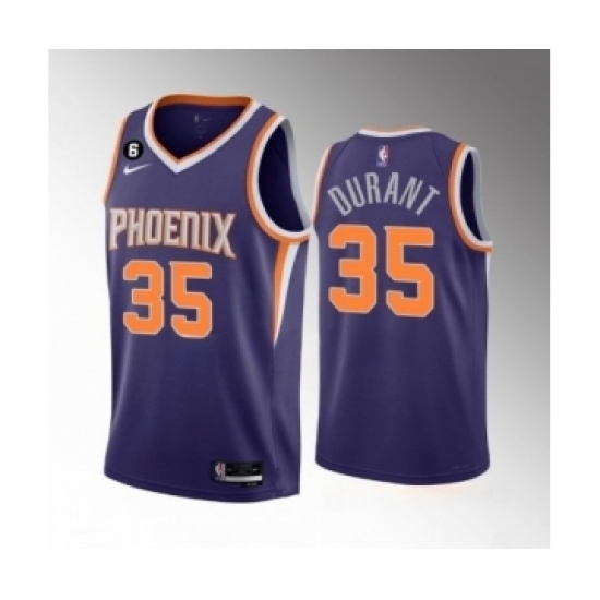 Men's Phoenix Suns #35 Kevin Durant Purple Icon Edition With NO.6 Patch Stitched Basketball Jersey - Ujersey