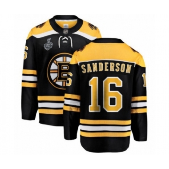 Youth Boston Bruins #16 Derek Sanderson Authentic Black Home Fanatics Branded Breakaway 2019 Stanley Cup Final Bound Hockey Jersey - Ujersey