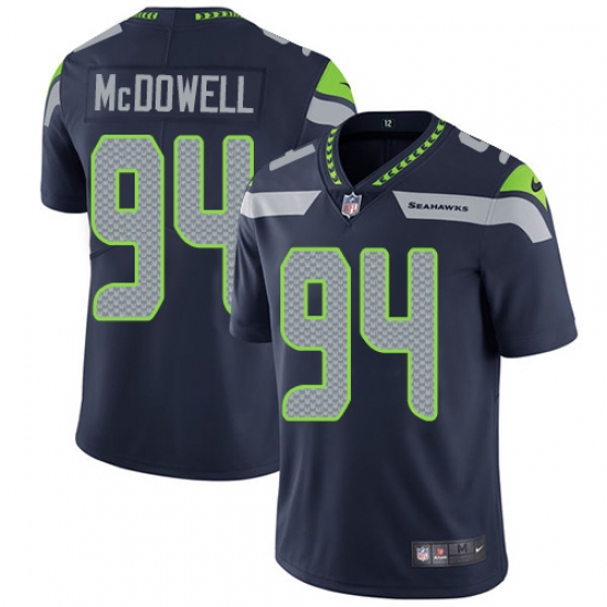 Youth Nike Seattle Seahawks #94 Malik McDowell Elite Steel Blue Team Color NFL Jersey - Ujersey