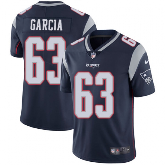 Youth Nike New England Patriots #63 Antonio Garcia Navy Blue Team Color Vapor Untouchable Limited Player NFL Jersey - Ujersey