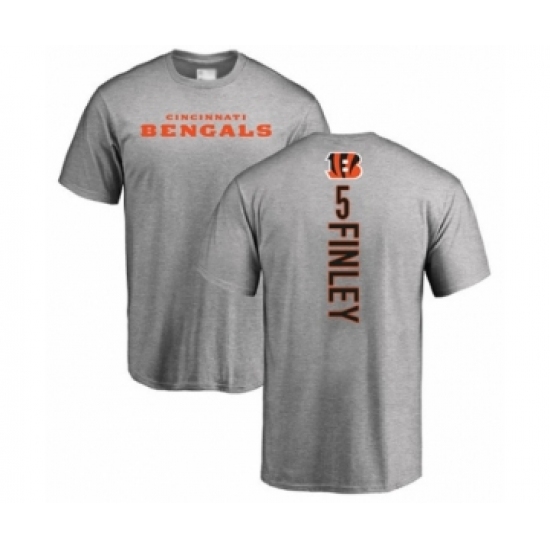 Football Cincinnati Bengals #5 Ryan Finley Ash Backer T-Shirt - Ujersey