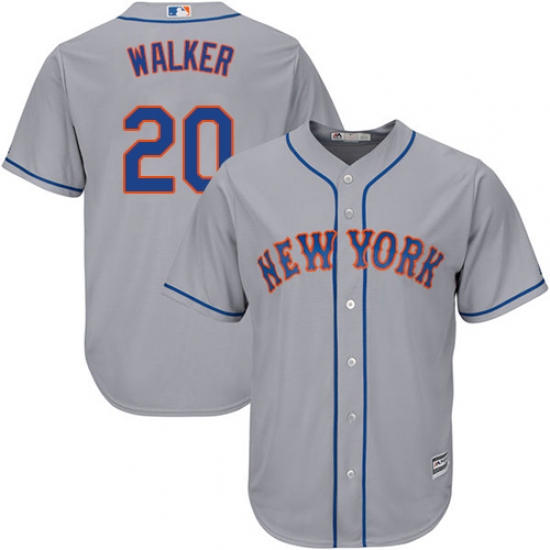 Men's Majestic New York Mets #20 Neil Walker Replica Grey Road Cool Base MLB Jersey - Ujersey