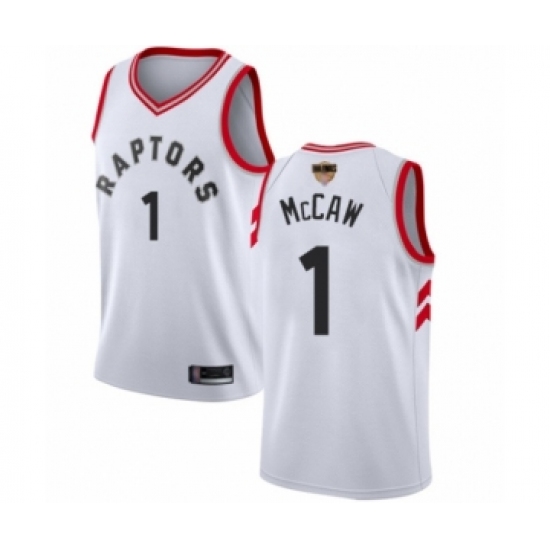 Youth Toronto Raptors #1 Patrick McCaw Swingman White 2019 Basketball Finals Bound Jersey - Association Edition - Ujersey