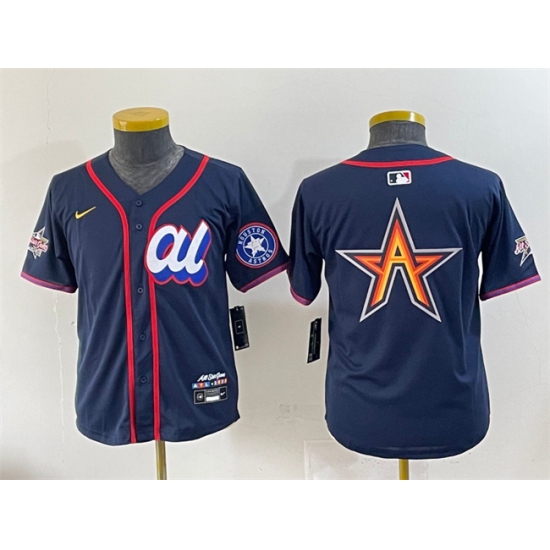 Women's American League Houston Astros Team Big Logo Navy 2025 All-Star Edition Limited Stitched Baseball Jersey(Run Small)