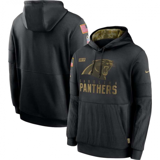 Men's NFL Carolina Panthers 2020 Salute To Service Black Pullover Hoodie - Ujersey