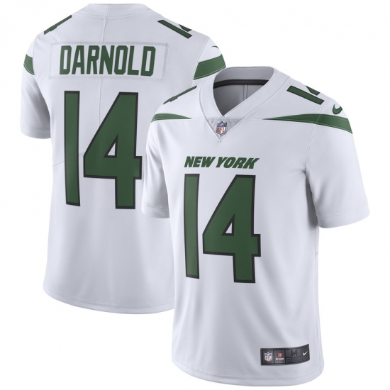 Men's New York Jets #14 Sam Darnold Nike White Vapor Limited Jersey - Ujersey