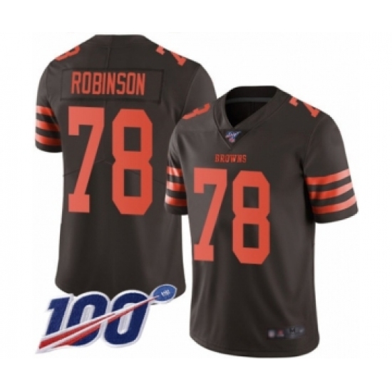 Youth Cleveland Browns #78 Greg Robinson Limited Brown Rush Vapor Untouchable 100th Season Football Jersey - Ujersey