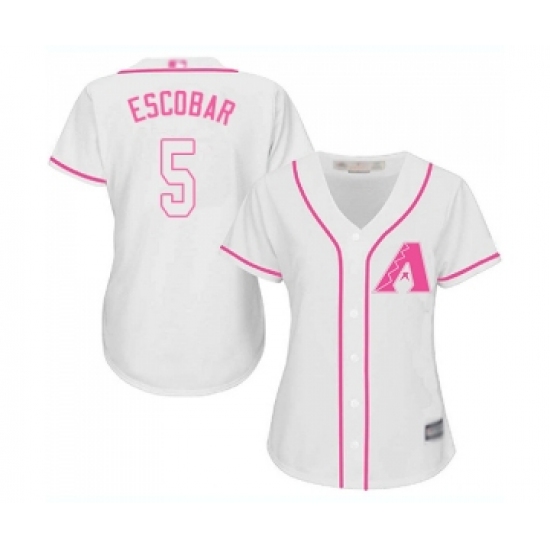 Women's Arizona Diamondbacks #5 Eduardo Escobar Replica White Fashion Baseball Jersey - Ujersey