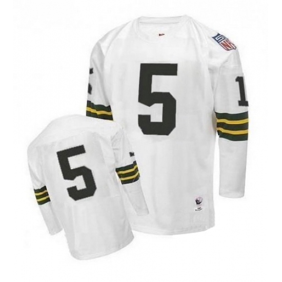 Mitchell and Ness Green Bay Packers #5 Paul Hornung Authentic White Throwback NFL Jersey - Ujersey
