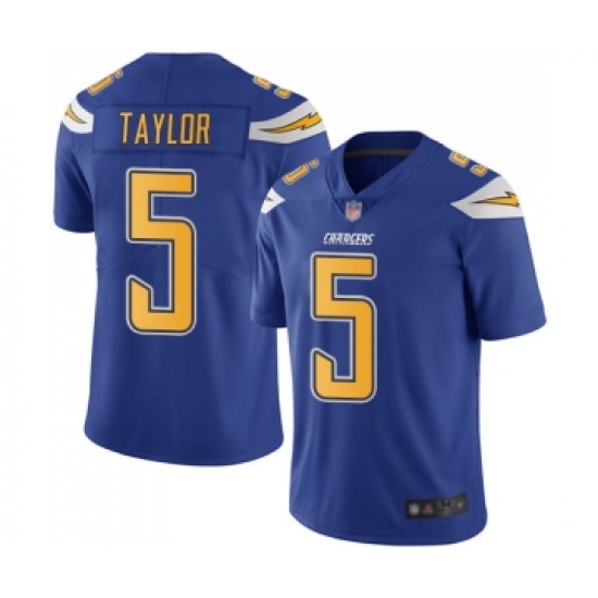 Men's Los Angeles Chargers #5 Tyrod Taylor Limited Electric Blue Rush Vapor Untouchable Football Jersey