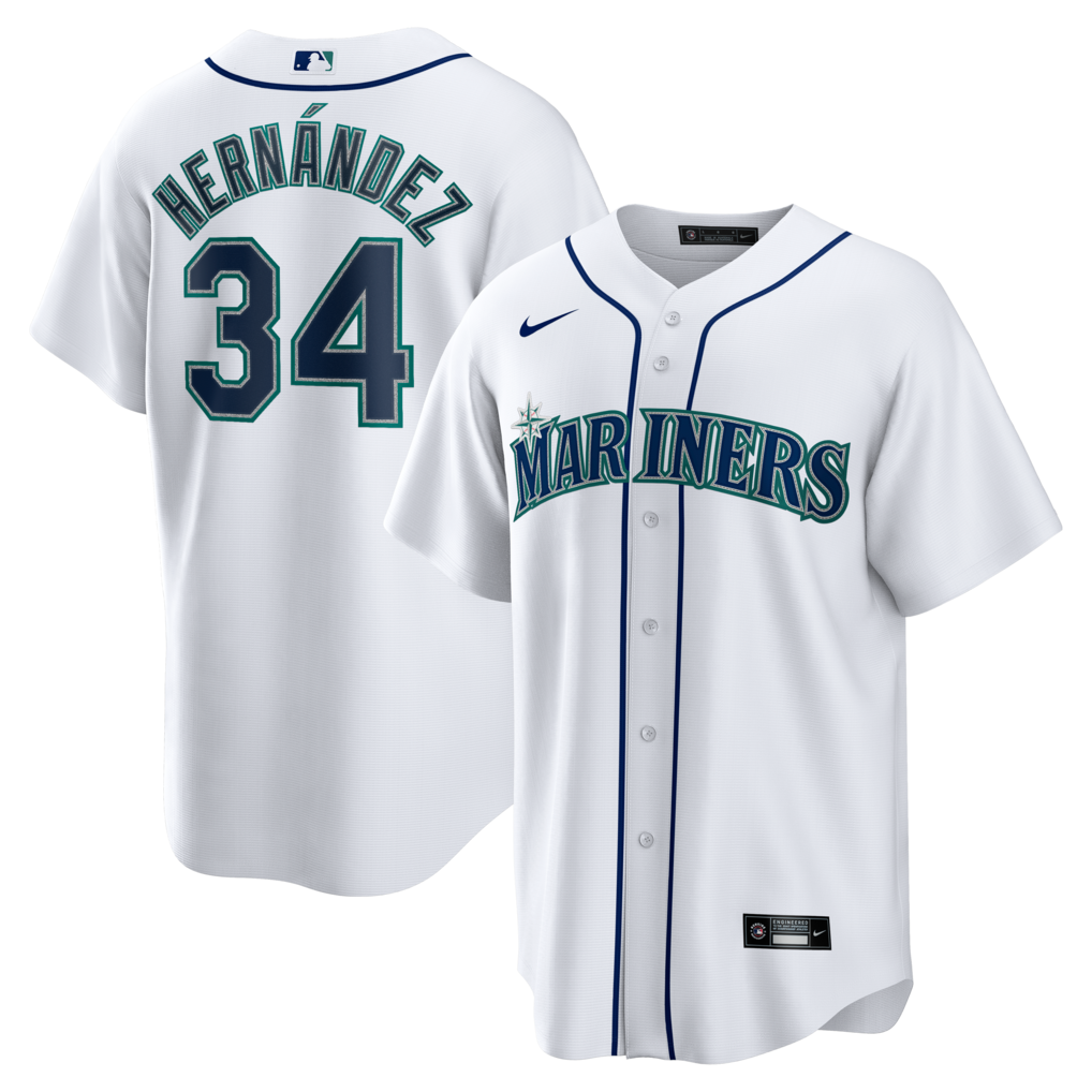 Men's Seattle Mariners Felix Hernandez Nike White Home Retired Player Replica Jersey - Ujersey